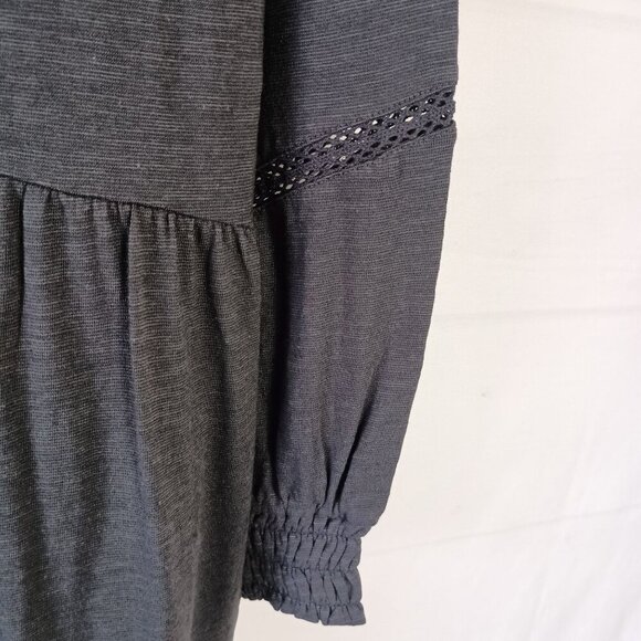 Denim & Co Canyon Retreat Linen Midi Dress Washed Black 1X NWT With Pockets - Picture 6 of 6